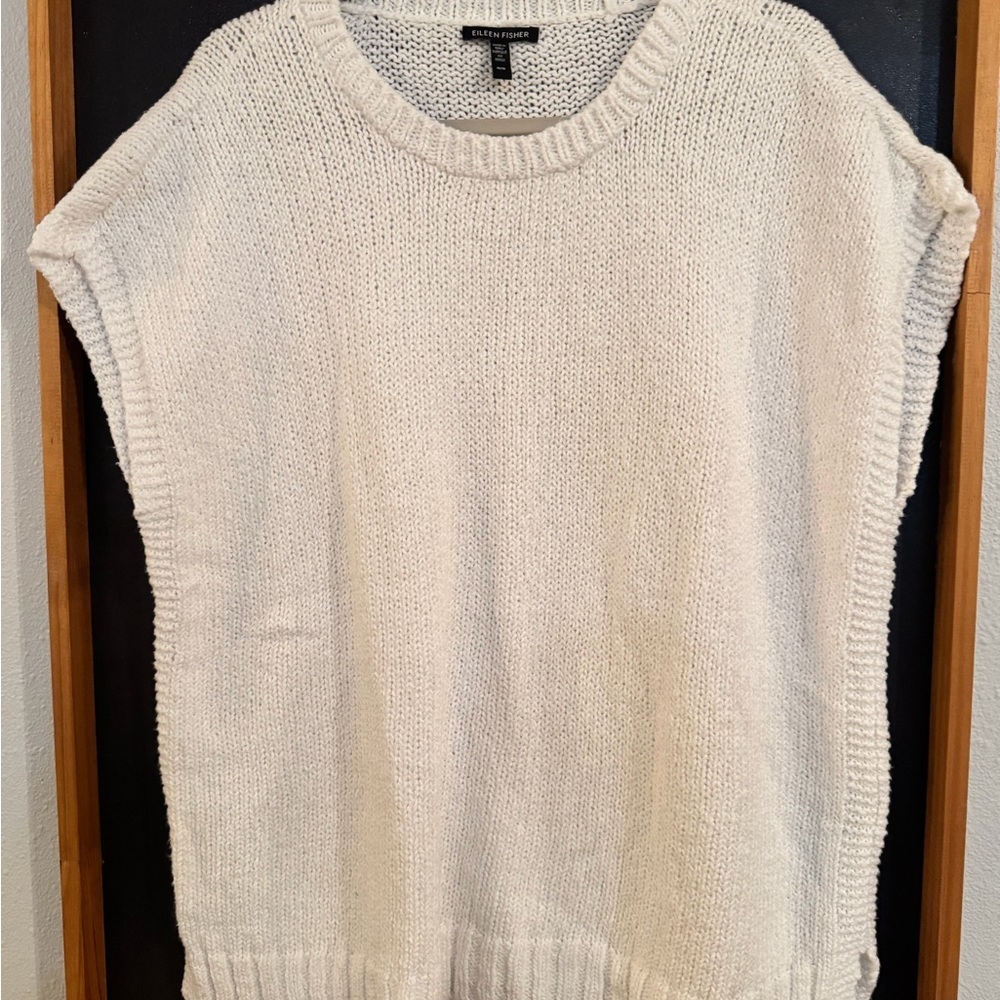 Eileen Fisher Women's White 100% Organic Cotton Sweater Medium